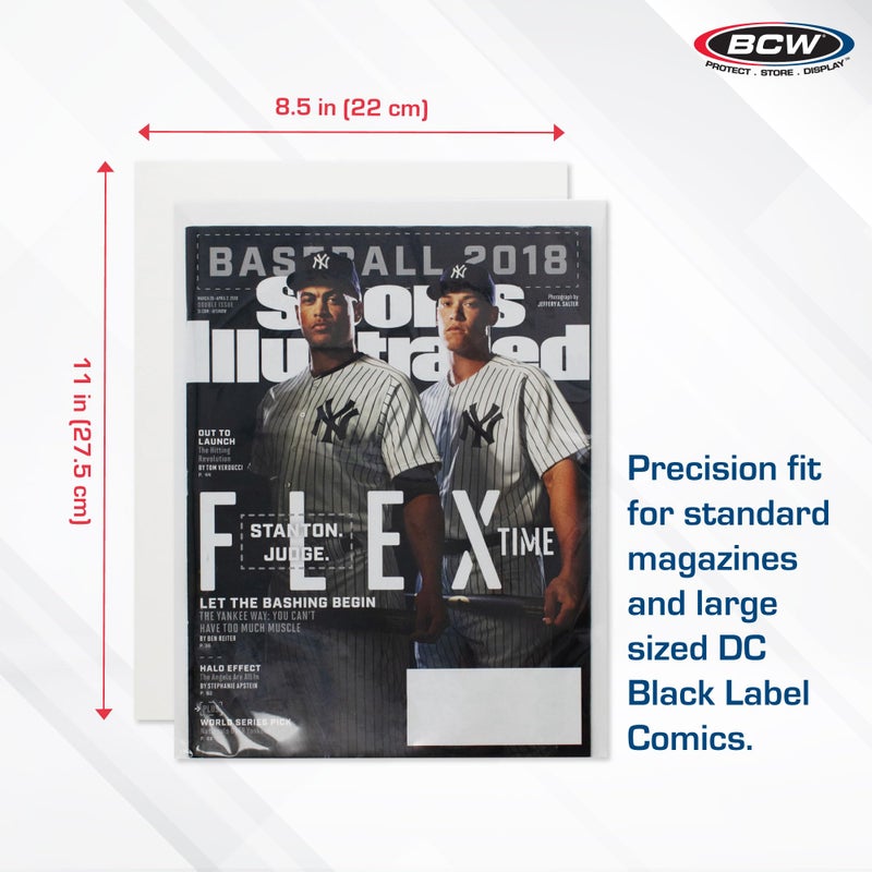 BCW ألواح دعم مجلة BCW 8.5" x 11" - عبوة 100 | ألواح خالية من الحمض بسمك 24 نقطة للقصص المصورة، تخزين الأقمشة، الحرف اليدوية والمقتنيات | مقطوعة بدقة لحماية الأرشيف - Image 3